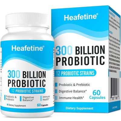 300 Billion CFUs Probiotics for Women Men - 12 Strains 3 Organic Prebiotics, Probiotics for Digestive Health Immune, Gut Health Bloating, Gut Health for Women Men - 60 Capsules
