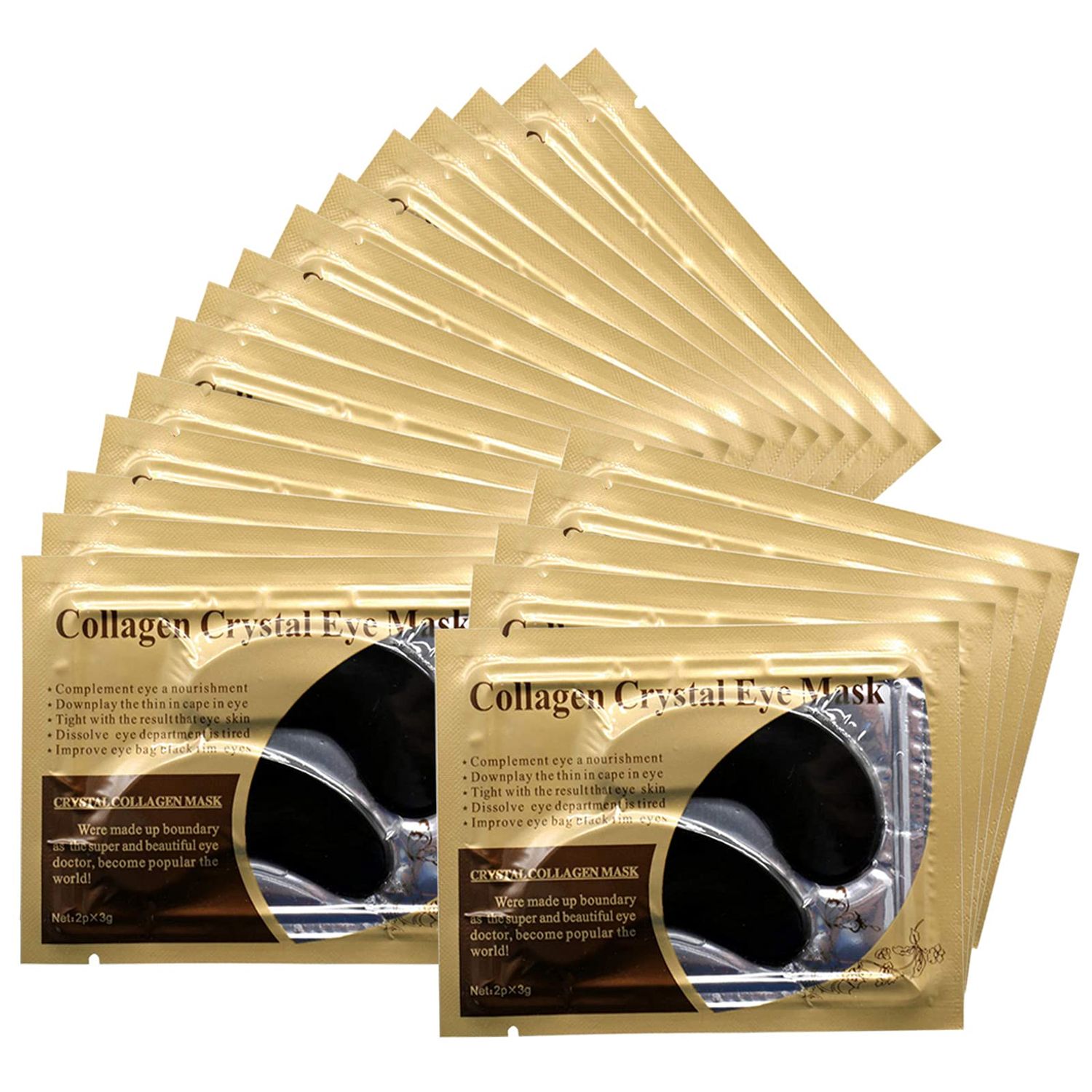 Adofect 30 Pairs Black Collagen Under Eye Mask Anti-Aging Hyaluronic Acid Eye Patches for Moisturizing Reducing Dark Circles, Luxury Gift for Women and Men, Black