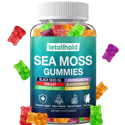 Sea Moss Gummies - Irish Sea Moss Gummies Advanced for Adults with Ashwagandha Bladderwrack Burdock Root for Supports Immune Energy - 60 Vegan Gummy