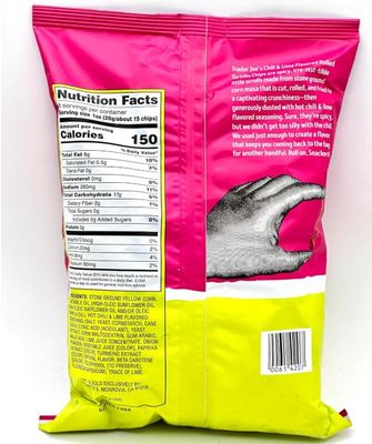 Trader Joe's Rolled Corn Tortilla Chips, Chili Lime Flavored, 9 Oz - Pack of 1