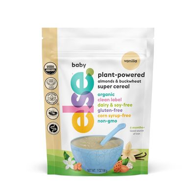 Else Nutrition Super Cereal For Babies 6 mo, Made With Real Whole Plants for a Nutritionally Balanced meal, with gluten free carbs and plant protein (Vanilla, 6 Pack)