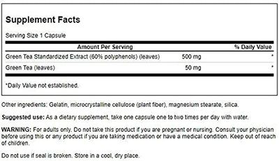 Swanson Green Tea Extract 500 Milligrams 60 Capsules (2 Pack)