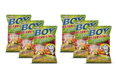 Boy Bawang Cornick, Lechon Manok - Crispy Tasty Gluten-Free Corn Nuts (6 Pack, Total of 21.24oz)