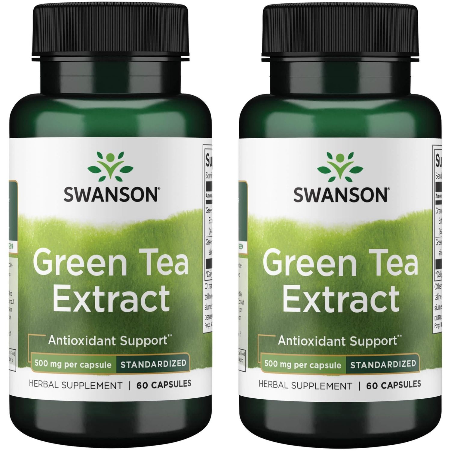 Swanson Green Tea Extract 500 Milligrams 60 Capsules (2 Pack)