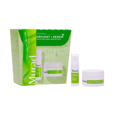 Murad Prevent Renew wRetinol - 2-Piece Trial Set (44 Value) - Retinol Night Regimen for Wrinkles - Retinol Serum 0.17Fl Oz, Retinol Night Cream 0.5Fl Oz