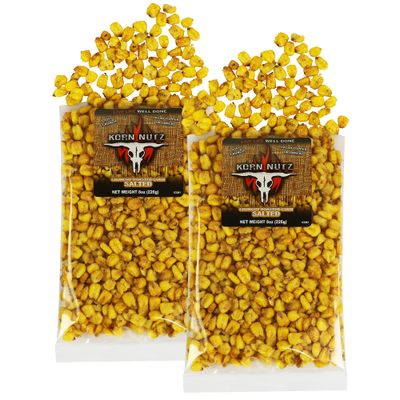 Salted Crunchy Corn Kernels Soft Crunch Toasted Corn Runnin Wild Foods 1-pound total (Box of 2 bags, 8oz each), Korn Nutz