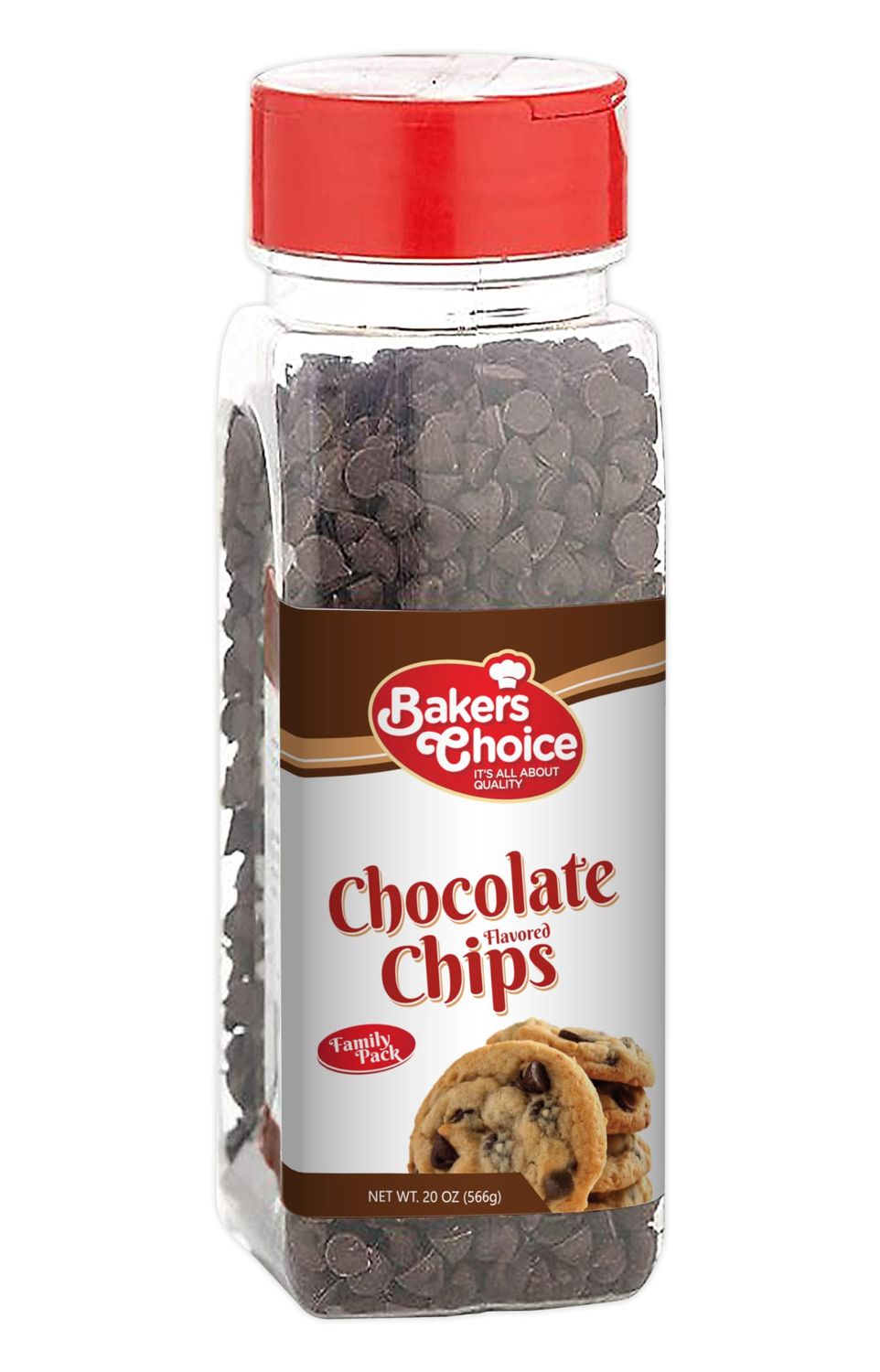 Chocolate Flavored Chocolate Chips - Dairy Free, Kosher - 20 oz. - Baker&#39;s Choice