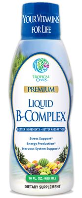 Premium Liquid B Complex Vitamin- Fast Absorbing Liquid B-Complex Supplement w all 8 B-vitamins, PLUS energizing herbal blend w Ginseng, Ginkgo, and Eleuthero Root - Vegan, NON-GMO - 16oz, 32 Serv