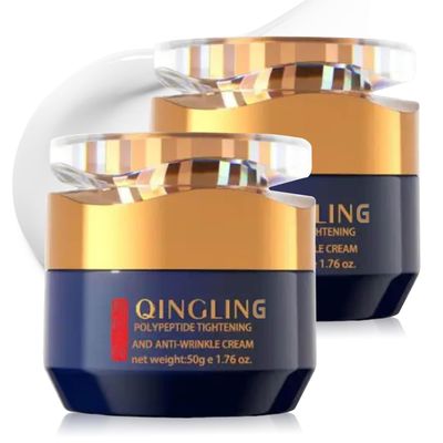 Plutarn Qingling Crema Para Arrugas, Qingling Face Cream, Qingling Wrinkle Removal Cream, Polypeptide Tightening and Anti Wrinkle Cream, Anti Aging Moisturizer for Firming Face (2pcs)