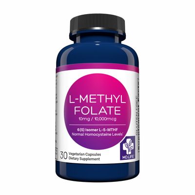 MD Life L-Methylfolate 10 mg - Professional-Grade Active Methylfolate Supplement - Maximum Potency MTHFR Supplements - L methylfolate 10mg 30 Capsules - Essential Amino Acids