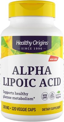 Healthy Origins Alpha Lipoic Acid, 100 mg - Alpha Lipoic Acid Supplement - Antioxidant Support - Gluten-Free Supplement - 120 Veggie Capsules