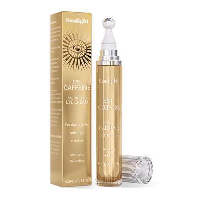 Soulight 5 Caffeine Eye Serum for Dark Circles, Puffiness Wrinkles - Brightening Under Eyes Treatment with Hyaluronic Acid Niacinamide - Hydrating Firming Eye Cream for Sensitive Skin