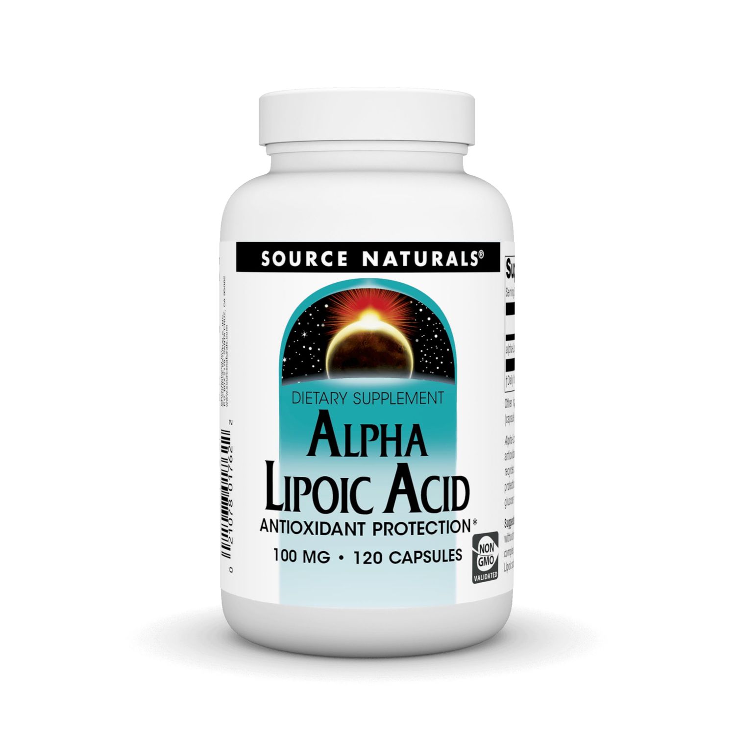 Source Naturals Alpha Lipoic Acid 100 mg Supports Healthy Sugar Metabolism, Liver Function Energy Generation - 120 Capsules
