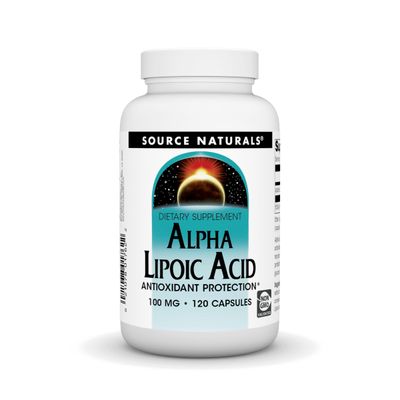 Source Naturals Alpha Lipoic Acid 100 mg Supports Healthy Sugar Metabolism, Liver Function Energy Generation - 120 Capsules