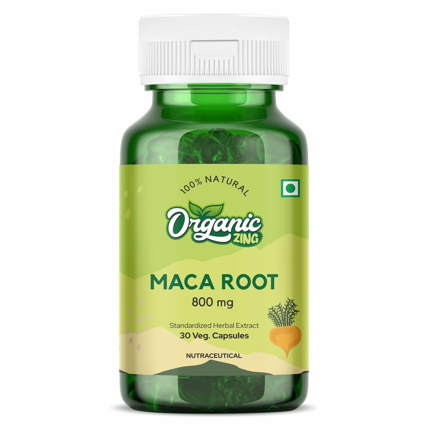 ORGANIC ZING Maca Root Black, Red, Yellow It is a Natural Remedy That can be Used to Treat Certain Health Issues - 800 mg per Serving (30 Capsules) Pack of 1