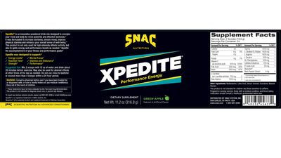 SNAC XPEDITE - Preworkout Performance Drink Supplement, Promotes Energy and Focus, Nitric Oxide Booster Thermogenic, L-Carnitine, Beta Alanine, Green Apple Powder, (24 Servings)