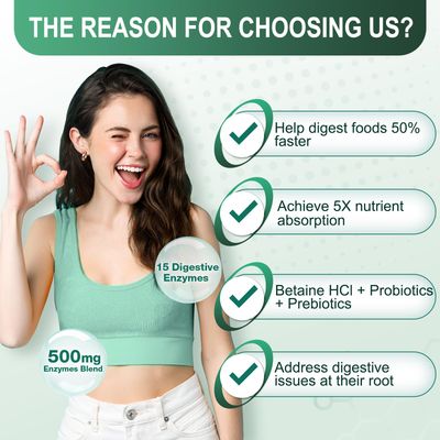 ZEBORA Digestive Enzymes for Women-Men, Digestive Enzymes with Probiotics and Prebiotics for Digestive Health, Nutrient Absorption, Immune Support and Reduce Bloating Indigestion, 45 Servings