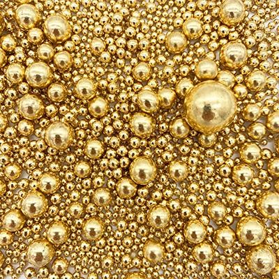Weraru Edible Bright Gold Pearl Sugar Sprinkles Candy Mixing Size Baking Edible Cake Decorations Cupcake Toppers Cookie Decorating Celebrations Wedding Shower Party Chirstmas Supplies 120g 4.2oz