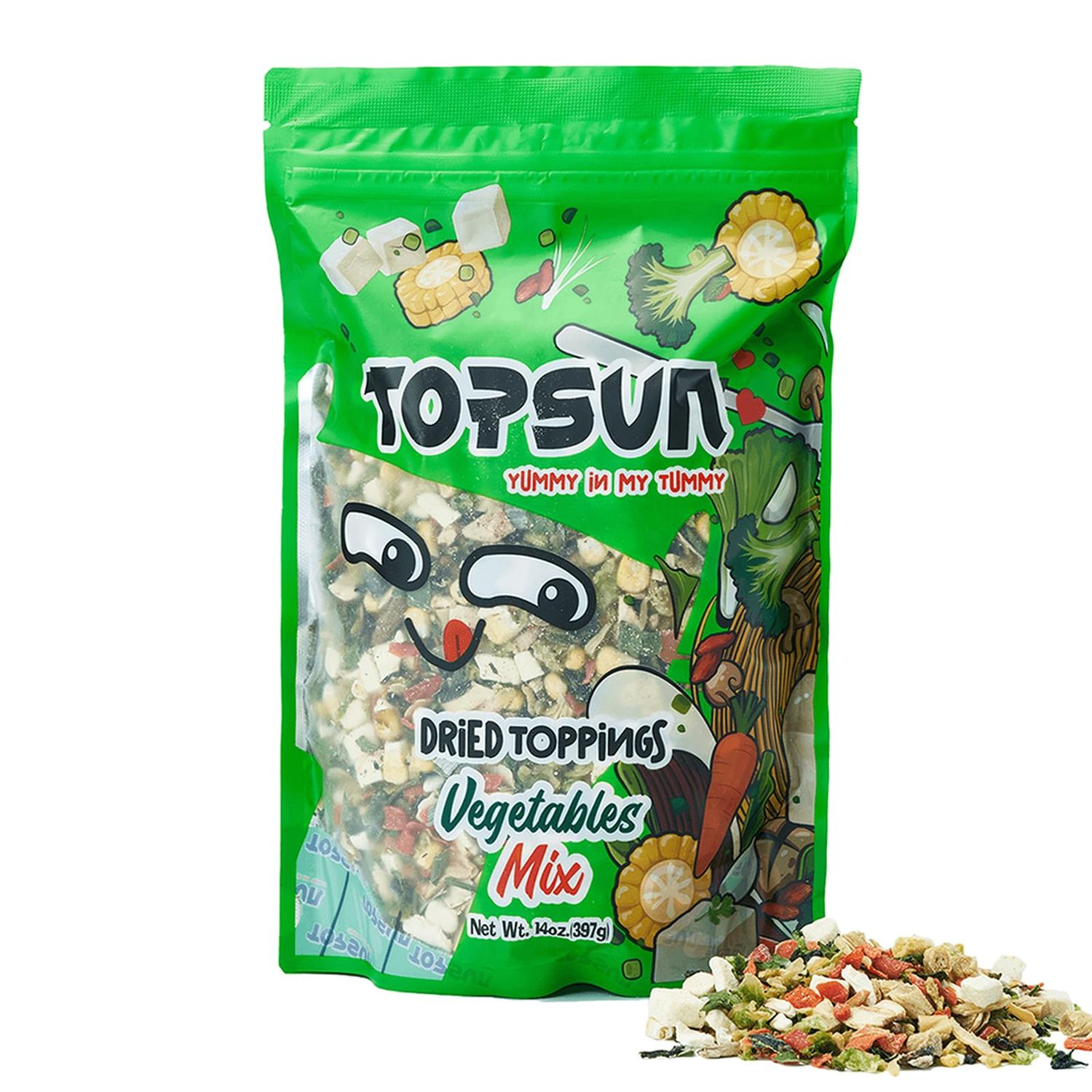 Dried Ramen Toppings Vegetable Mix 14oz, 12 Veggie Blend with Added Superfood Goji, Dehydrated Vegetables for Ramen Noodles, Gluten-Free, No MSG Non-GMO