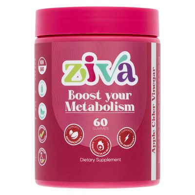 ZIVA Boost Your Metabolism Gummies - Apple Cider Vinegar Supplement for Detox, Energy Heart Health - ACV Gummies for Daily Wellness - 60 Count