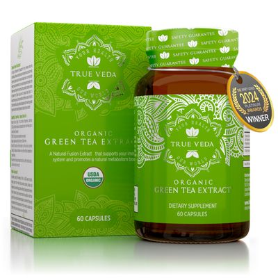 Organic Green Tea Extract Capsules - USDA Organic Certified 60 Green Tea Capsules Green Tea Pills EGCG Green Tea Extract 50 Polyphenols EGCG Supplements