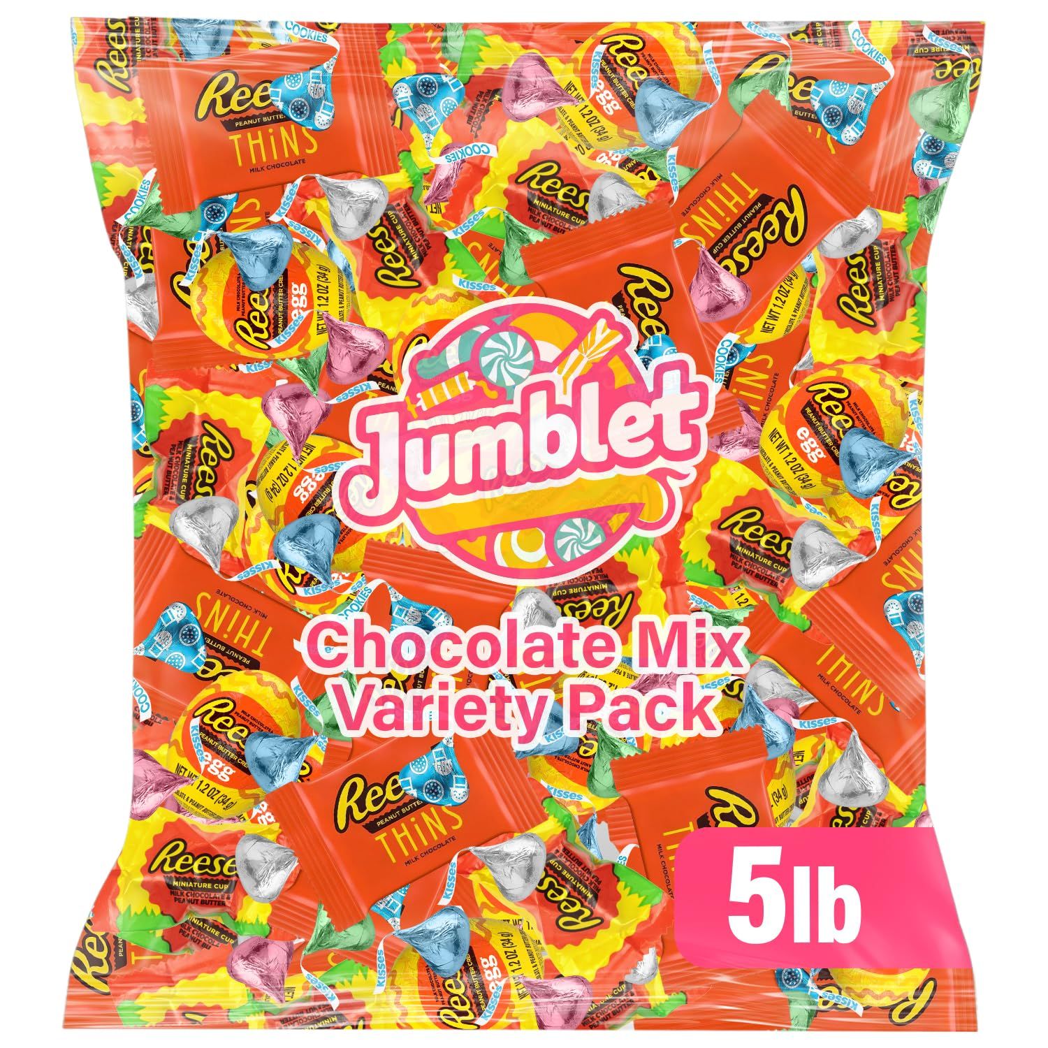 Chocolate Assorted Bulk Candy Variety Pack 5lb - Mini Chocolate Bars, Milk Dark Chocolate Mix - Individually Wrapped Bulk Candy for Office Snacks, Party Favors and Bags
