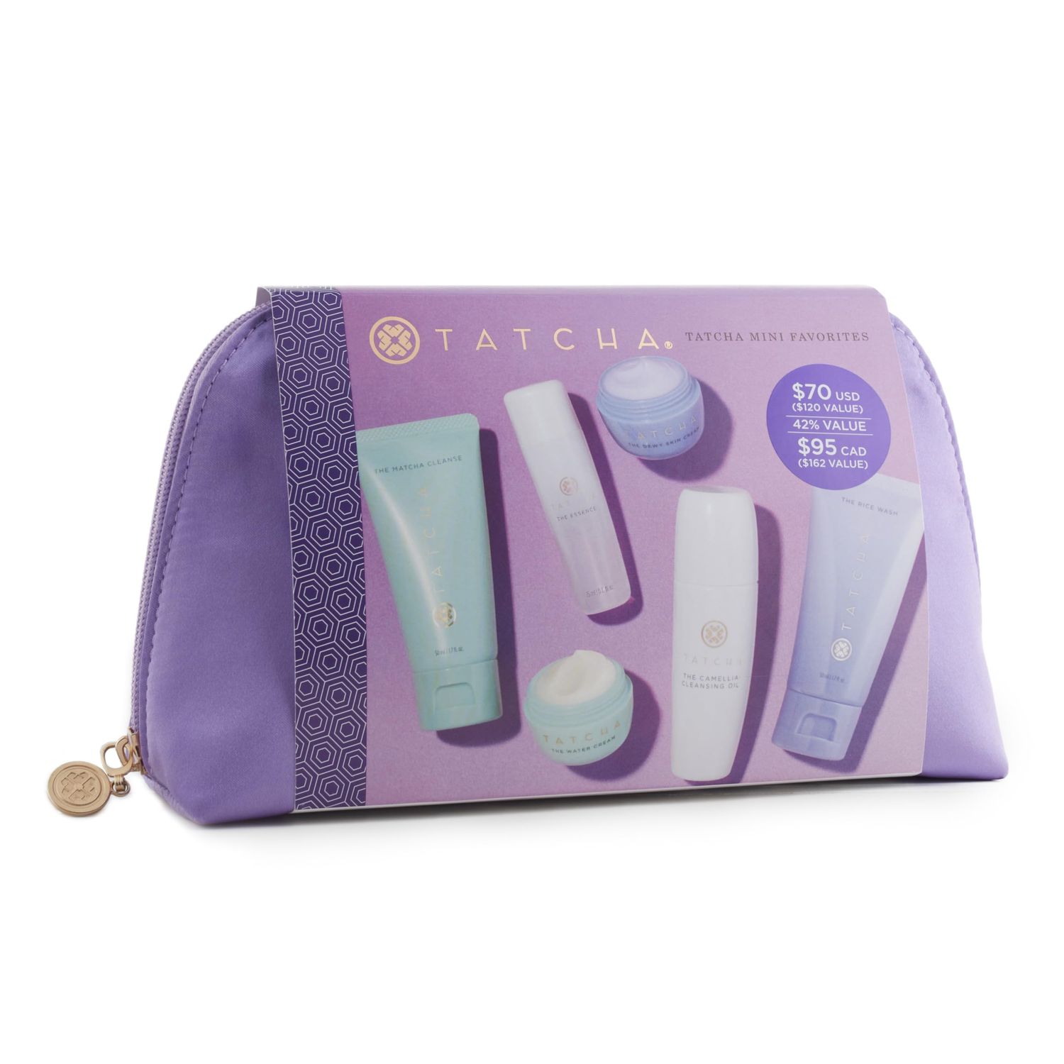 Tatcha Mini Favorites Set, Travel size Cleansers, Essence, and Moisturizers (120 Value)