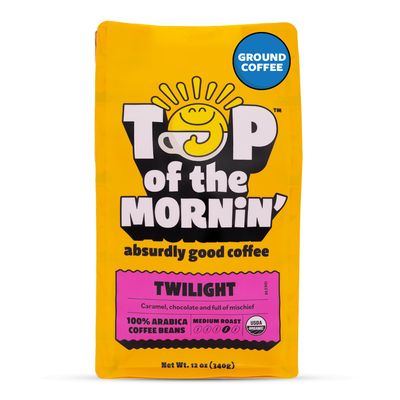 Top of the Mornin Ground Coffee by JackSepticEye, Ethically Sourced Organic Specialty Grade Coffee with hints of Brown Sugar and Semi-Sweet Chocolate (12 Ounce, Twilight)