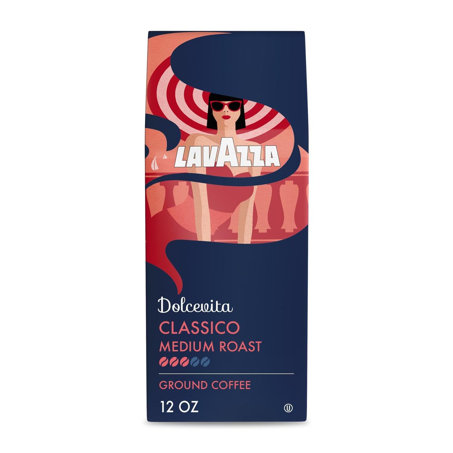 Lavazza Dolcevita Classico Ground Coffee 12oz Bag, Medium Roast, Rich and Full-bodied, Intensity 35, Arabica and Robusta, Ideal for Drip Brewers (Pack of 1) - Package May Vary