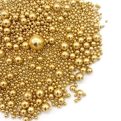 Weraru Edible Bright Gold Pearl Sugar Sprinkles Candy Mixing Size Baking Edible Cake Decorations Cupcake Toppers Cookie Decorating Celebrations Wedding Shower Party Chirstmas Supplies 120g 4.2oz