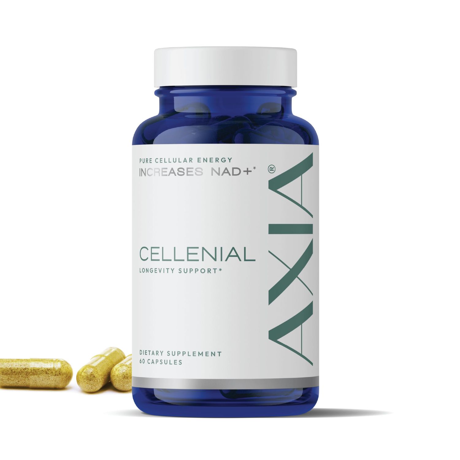 AXIA Longevity Cellenial - Patented NAD Supplement. Next Generation NAD Boosting Supplement. Better Than NMN for DNA Repair, Cellular Energy, Healthy Aging, Energy Production, and Brain Function
