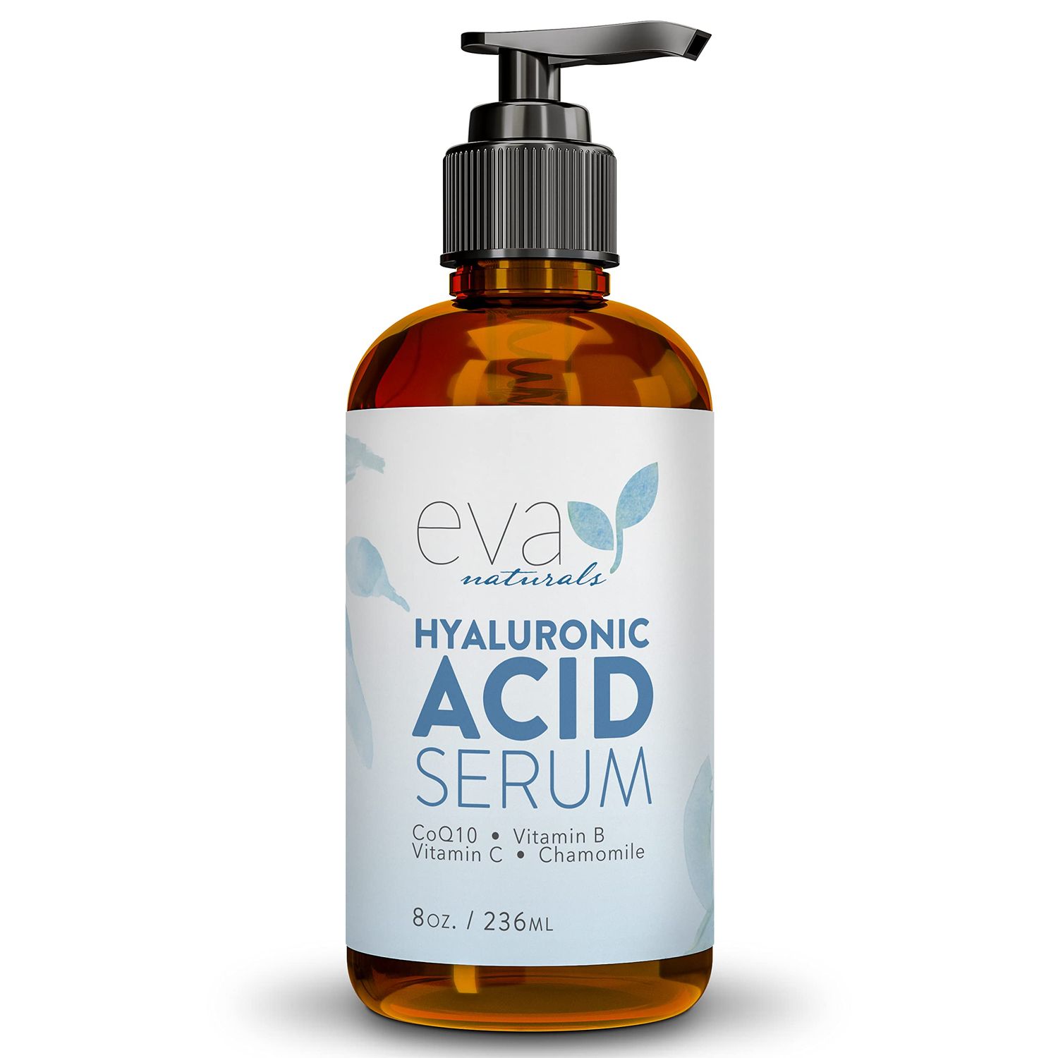 Eva Naturals Anti-Aging Hyaluronic Acid Serum For Face - Professional Potent Hydrating Anti-Wrinkle Formula For Fine Line Uneven Skin Tone - Contains Vitamin C, B, E, Paraben Free (8 Oz)