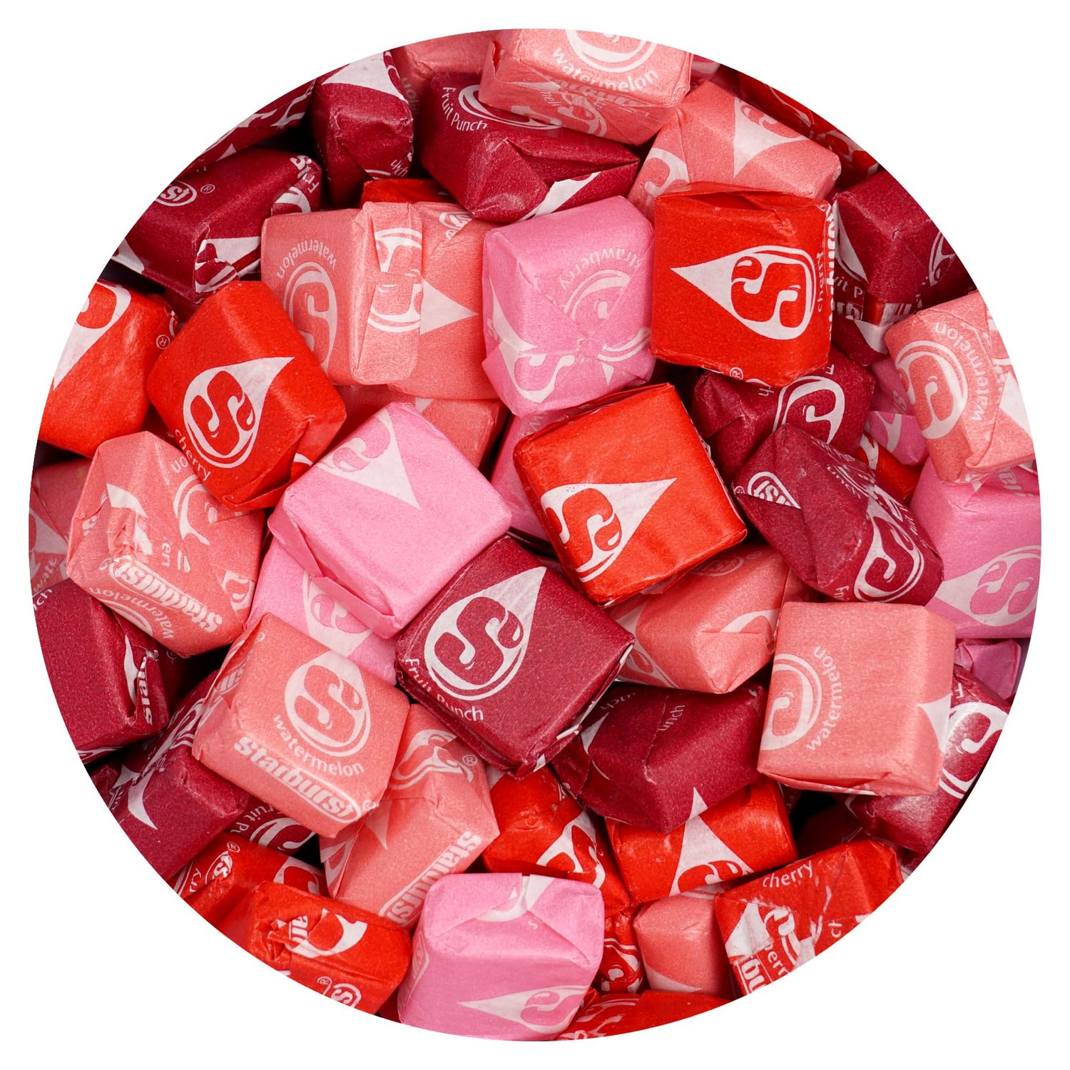 FaveReds Red Pink, 1lb Bulk Bag (Approx. 90 Pieces), Cherry, Fruit Punch, Watermelon Strawberry Fruit Chews