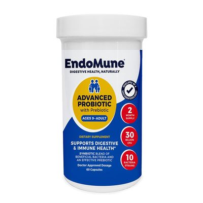 Endomune Advanced Adult Multi-Strain Probiotic Supplement with Prebiotic 10 Strains, 30 Billion CFU Physician Formulated (60-Count)