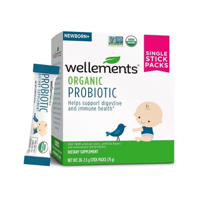 Wellements Organic Probiotic Stick Packs Supports Digestive and Immune Health for Infants, Babies and Toddlers Flavorless and Easy to Use Non-GMO and Top 9 Allergen Free 30ct