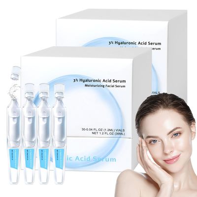 3 Hyaluronic Acid Serum Ultra-Hydrating Vials, Hyaluronic Acid Tubes, Hydrating Face Serum for Women Anti Aging (1.2ml 60pcs)