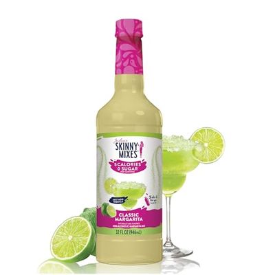Jordan&#39;s Skinny Mixes Sugar Free Margarita Mix, Flavored Cocktail Mixer for Drinks, Fresh Lime Drink Flavoring for Cocktails Mocktails, Low Calorie, Gluten Free, Keto Friendly, 32 Fl Oz, 1 Pack