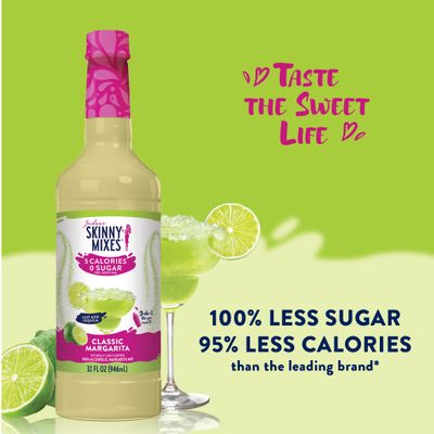 Jordan's Skinny Mixes Sugar Free Margarita Mix, Flavored Cocktail Mixer for Drinks, Fresh Lime Drink Flavoring for Cocktails Mocktails, Low Calorie, Gluten Free, Keto Friendly, 32 Fl Oz, 1 Pack