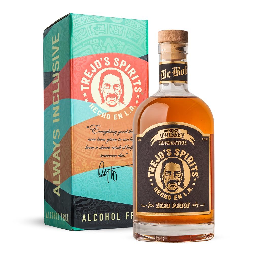 Trejo&#39;s Spirits American Whiskey Alternative Non-Alcoholic Beverage with Distinctive Flavors Natural Ingredients Zero Calories Sugar Perfect For Cocktails Promotes healthier lifestyle Pack of 1