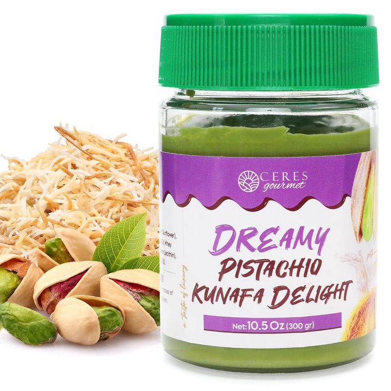Dubai Chocolate Filling Mixture -10.5oz, Premium Spreadable Dubai Chocolate Cream with Pistachio Filling, Crispy Kataifi Pistachio Cream