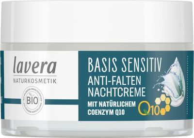 lavera Anti-Aging Night Cream with innovative natural composition of coenzyme Q10, Organic Jojoba Oil Shea Butter to fight wrinkles, fine lines signs of skin aging while you sleep - 1.7 Oz