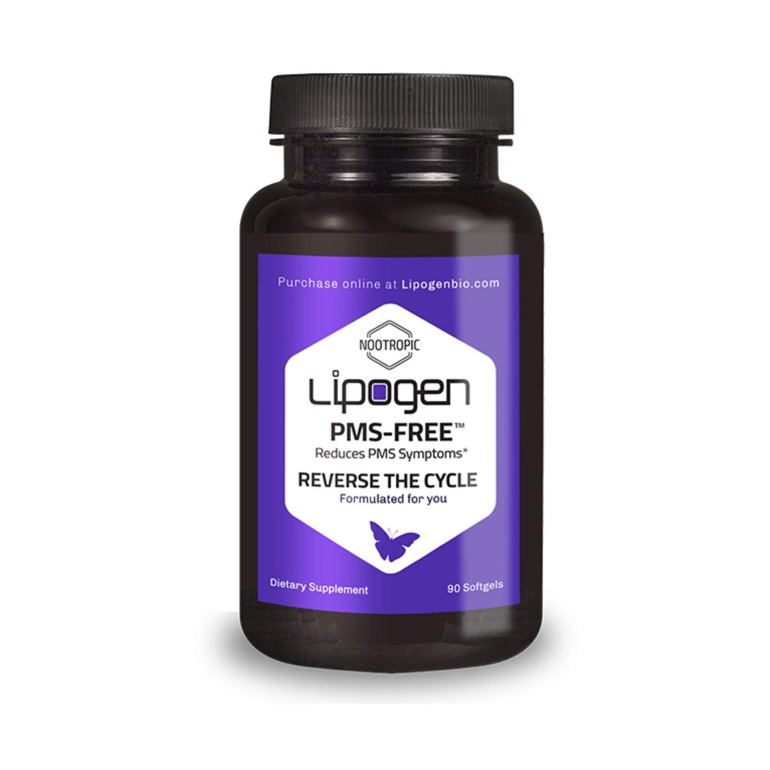 Lipogen PMS Relief Positive Vitamins Impact on PMS, Mood, Stress Hormone Balance Phosphatidylserine and Phosphatidic Acid PMS Support Supplement: 90 softgels, 30 Days Supply