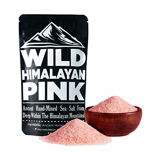 Wild Foods Organic Pink Himalayan Salt, Fine Ground for Table and Cooking, 8 oz 100 Real, Pure, Unrefined Pink Himalayan Sea Salt 80 Minerals and Electrolytes, Small Batch, Ethically Sourced