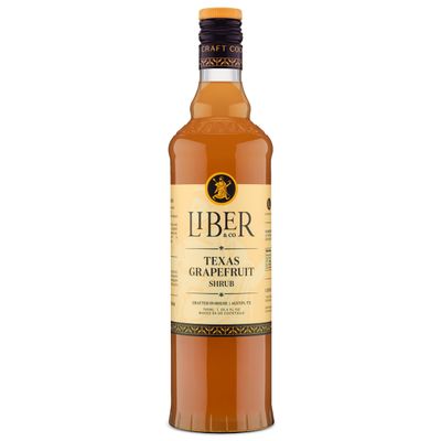 Liber Co. Texas Grapefruit Shrub (25.4 oz) - Craft Cocktail Mixer with 55 Rio Red Grapefruit Juice Champagne Vinegar - Adds Tart Complexity to Cocktails Mocktails