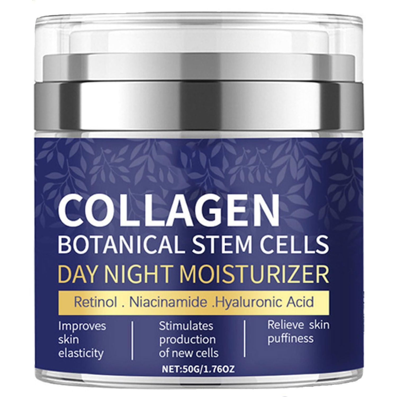 Collagen Face Moisturizer with Airless Pump - Collagen Botanical Stem Cells Cream for Skin with Retinol, Niacinamide, Hyaluronic Acid - Anti-Aging Day Night Cream, 1.8 OZ