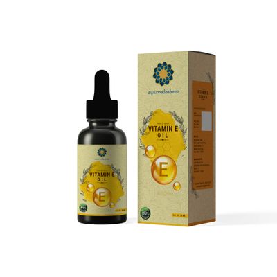 AYURVEDASHREE Vitamin E Oil for Skin and Body 30 ML with Almond Oil, Argan Oil Grape Seed Oil - Best way to Treat Dry Skin, Scars and Smooth Hairs