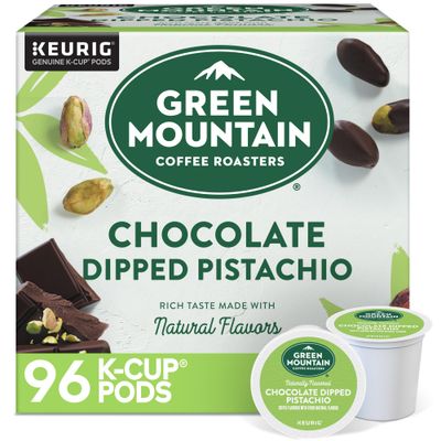 Green Mountain Coffee Roasters Chocolate Dipped Pistachio Flavored Coffee, Single Serve Keurig K-Cup Pod, 96-count pods, (4 pack of 24)