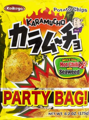 Koikeya Karamucho Spicy Seaweed Potato Chips Party Bag, 6.2 oz (Pack of 6)