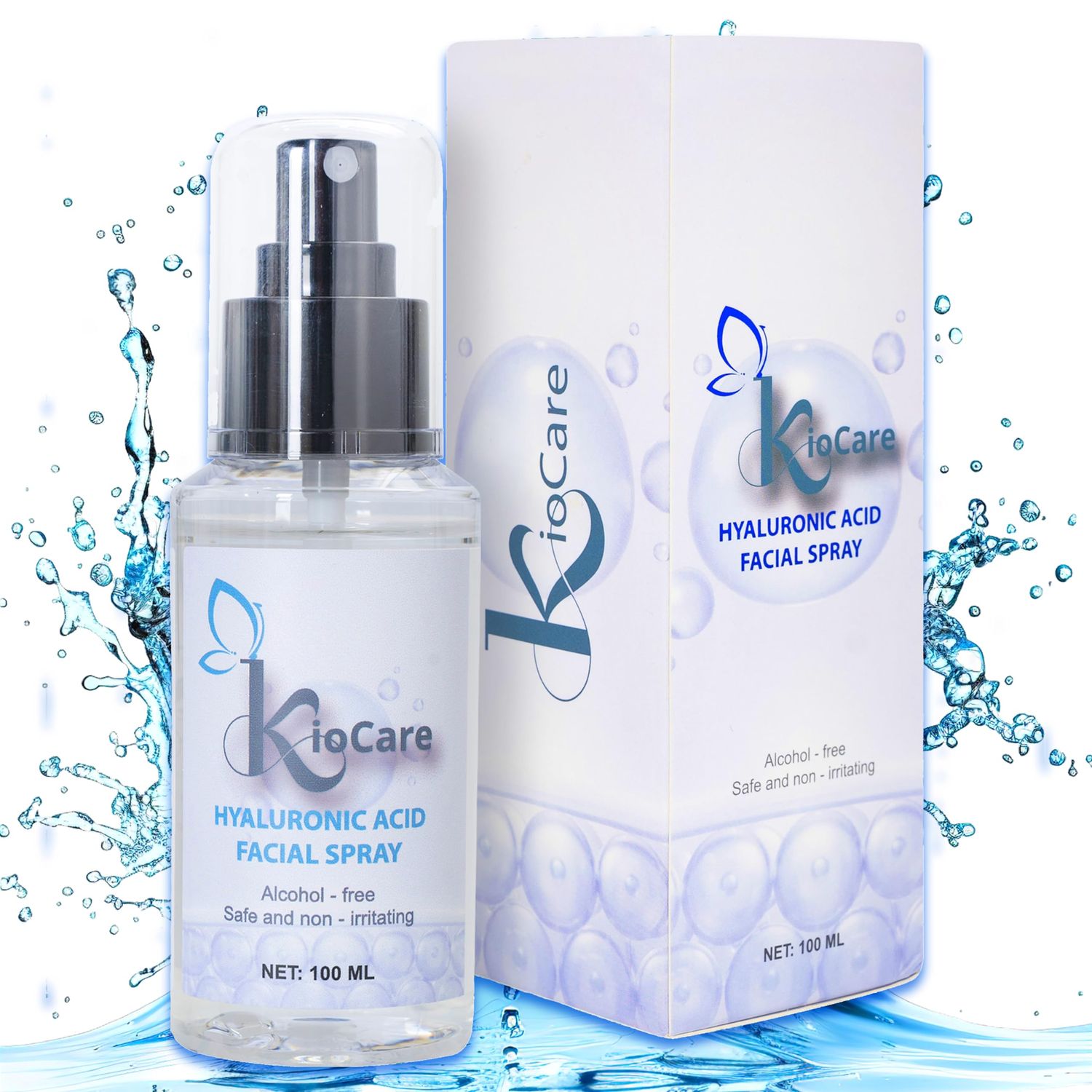 KIOCARE- Hyaluronic Acid, Hyaluronic Acid Serum for Face, Hyaluronic Acid Spray, Anti Aging Serum, Hydrate Reduce Wrinkles, Pure Hyaluronic Acid, Hyaluronic Acid Mist