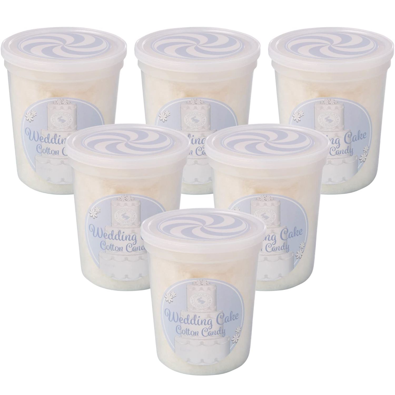 Wedding Cake Gourmet Flavored Cotton Candy (6 Pack) - Unique Idea for Holidays, Birthdays, Gag Gifts, Party Favors